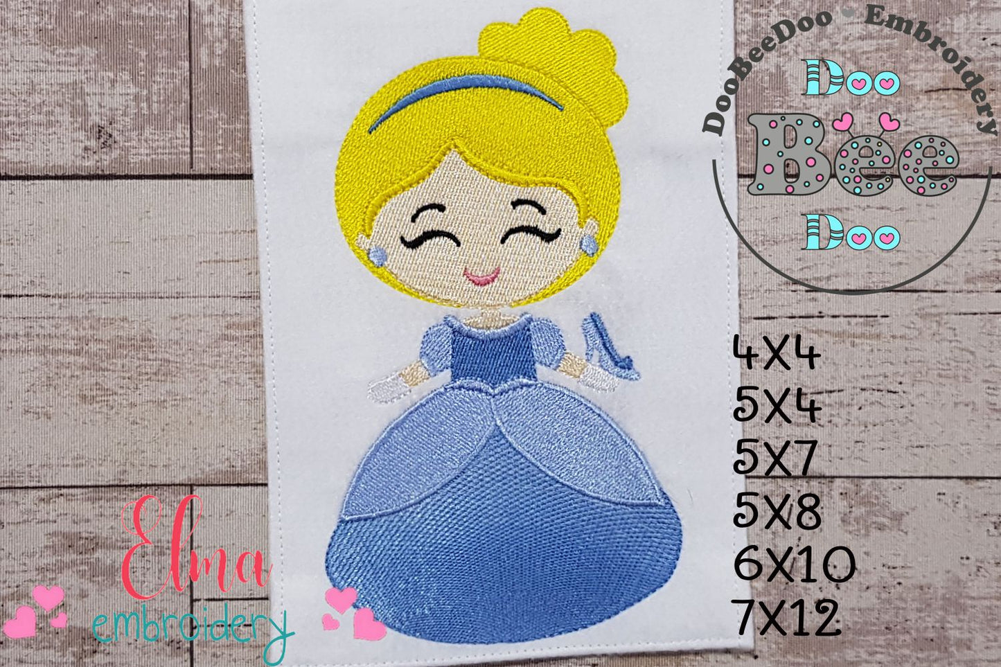Princess Cinderella Cute - Fill Stitch - Machine Embroidery Design