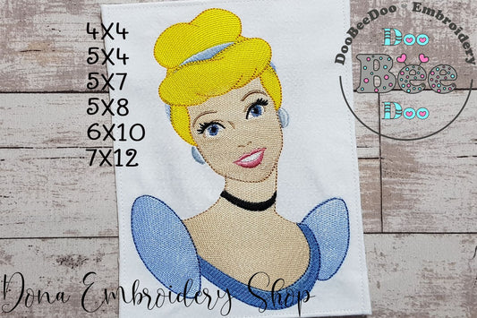 Princess Cinderella - Fill Stitch - Machine Embroidery Design