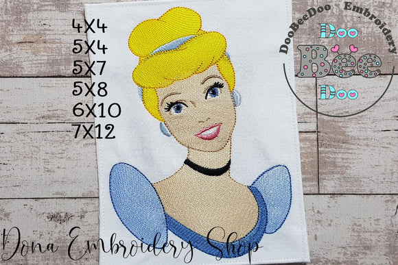 Princess Cinderella - Fill Stitch - Machine Embroidery Design