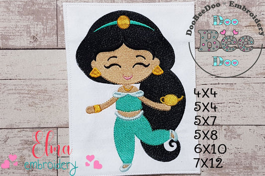 Princess Jasmine Cute - Fill Stitch - Machine Embroidery Design
