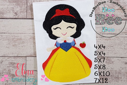 Princess Snow White Cute - Fill Stitch Embroidery