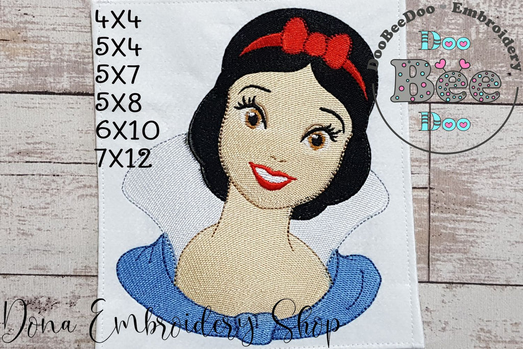 Princess Snow White - Fill Stitch - Machine Embroidery Design