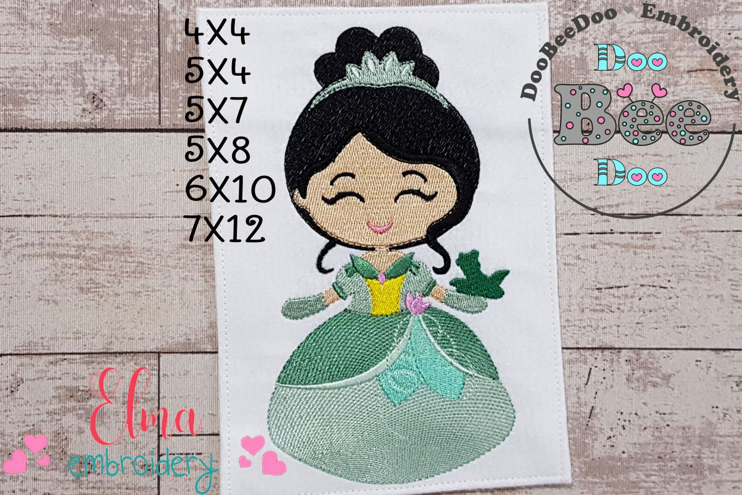 Princess Tiana Cute - Fill Stitch Machine Embroidery Design