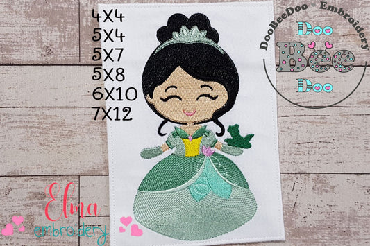 Princess Tiana Cute - Fill Stitch Machine Embroidery Design