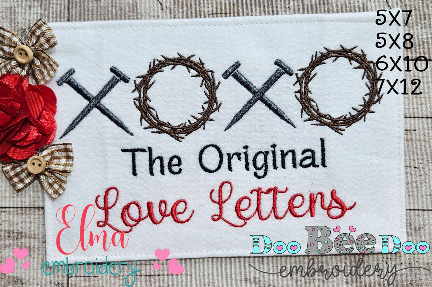 XOXO The Original Love Letters - Fill Stitch - Machine Embroidery Design
