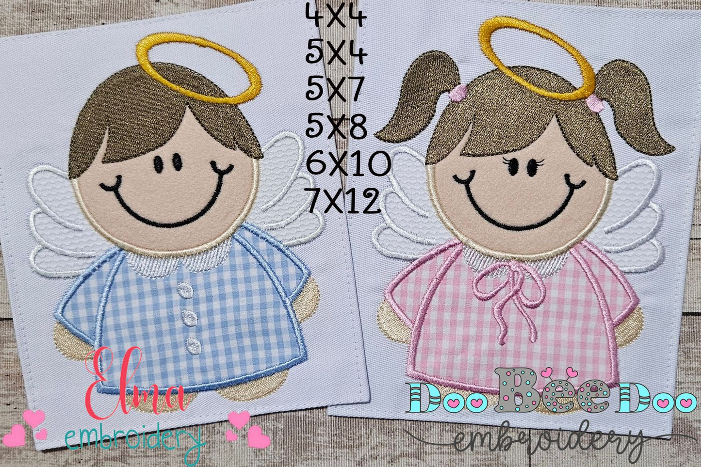 Silly Angel Boy and Girl - Set of 2 Designs - Applique Embroidery