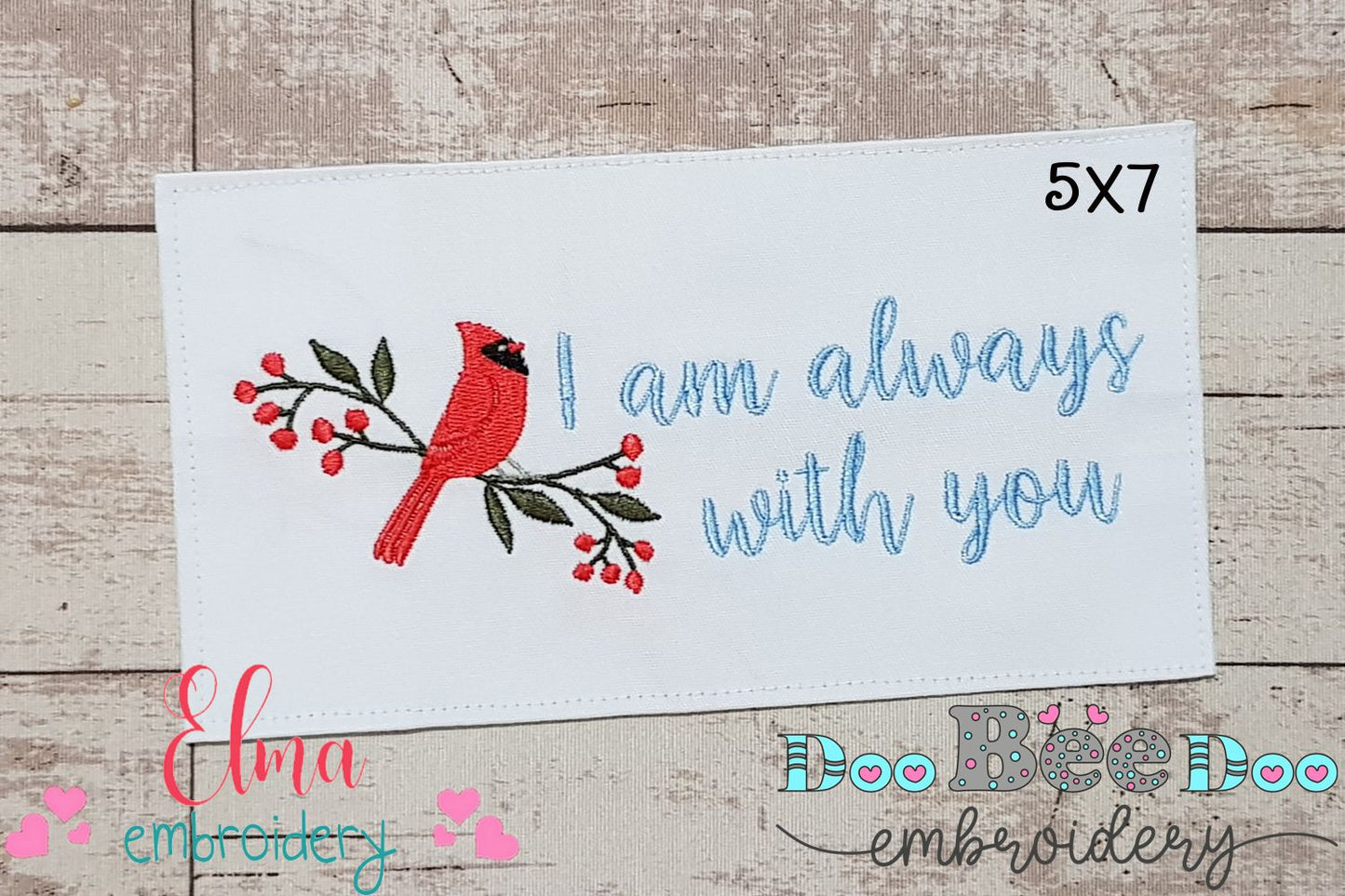 Cardinal I am Always with You - Fill Stitch - Machine Embroidery Design