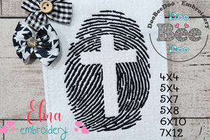 Fingerprint Cross - Fill Stitch - Machine Embroidery Design