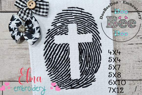 Fingerprint Cross - Fill Stitch - Machine Embroidery Design