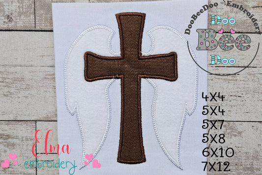Cross and Wings - Applique Embroidery