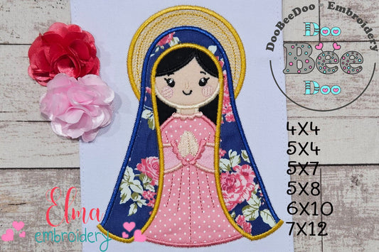 Angel Our Lady Virgin Mary - Applique - Machine Embroidery Design