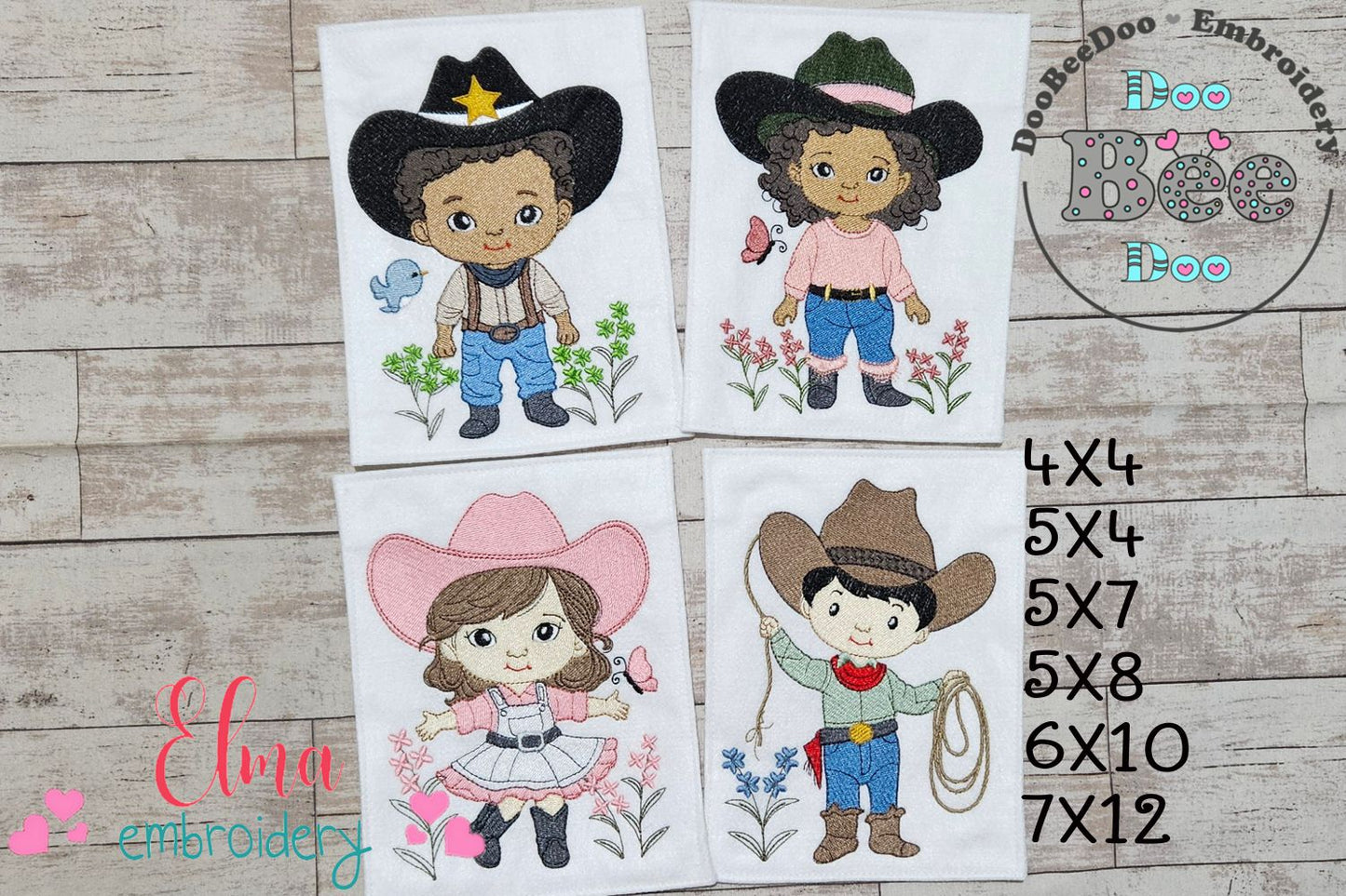 🌵 Western Kids Collection – Fill Stitch – Machine Embroidery Design