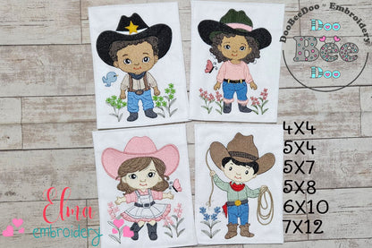 🌵 Western Kids Collection – Fill Stitch – Machine Embroidery Design
