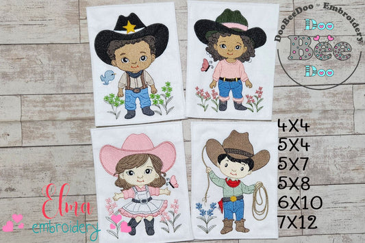🌵 Western Kids Collection – Fill Stitch – Machine Embroidery Design