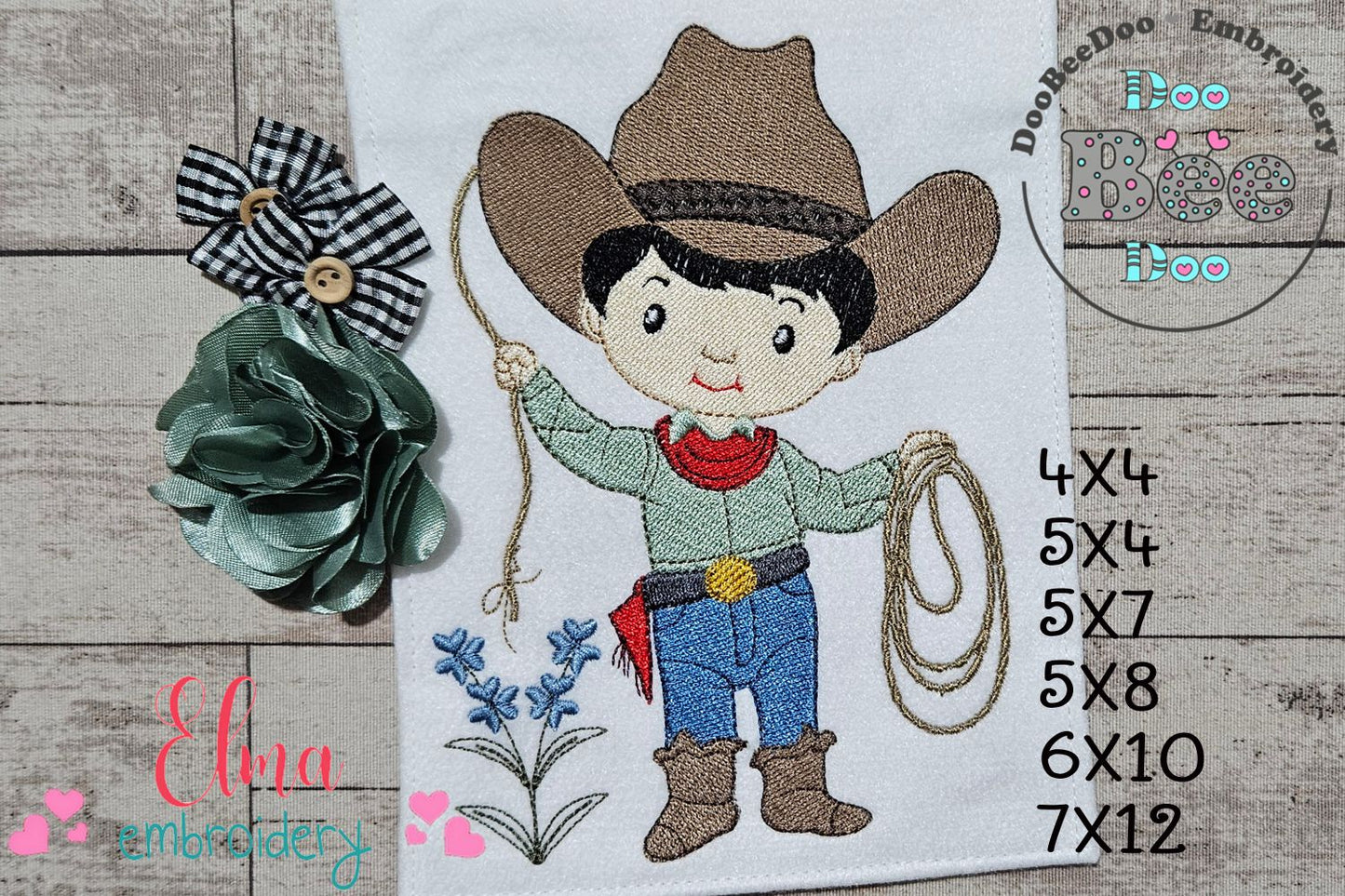 🤠 Cowboy Roper Boy – Fill Stitch – Machine Embroidery Design
