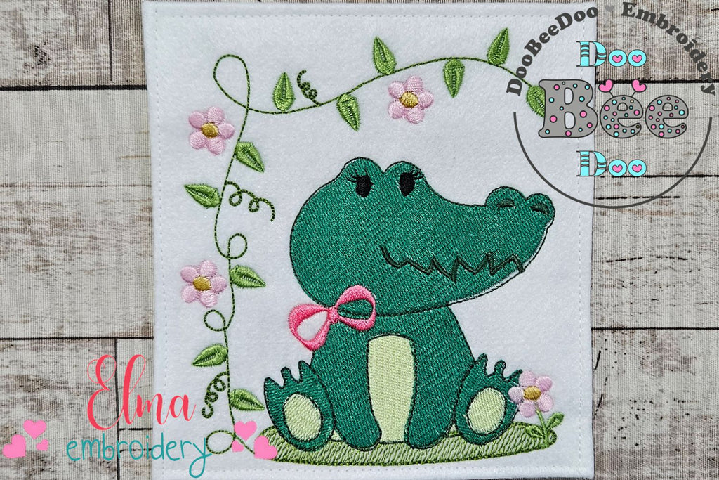 Safari Alligator Girl - Fill Stitch