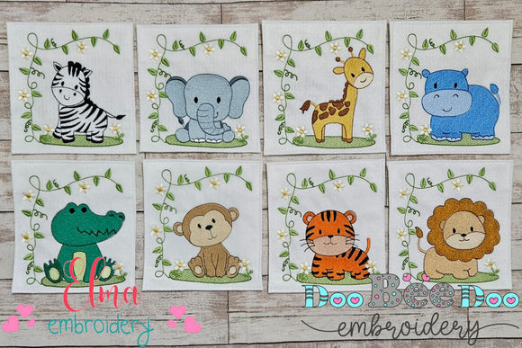 Safari Animals Boy Collection - Fill Stitch - Set of 8 designs