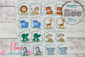 Safari Animals Boy and Girl Collection - Fill Stitch - Set of 16 designs