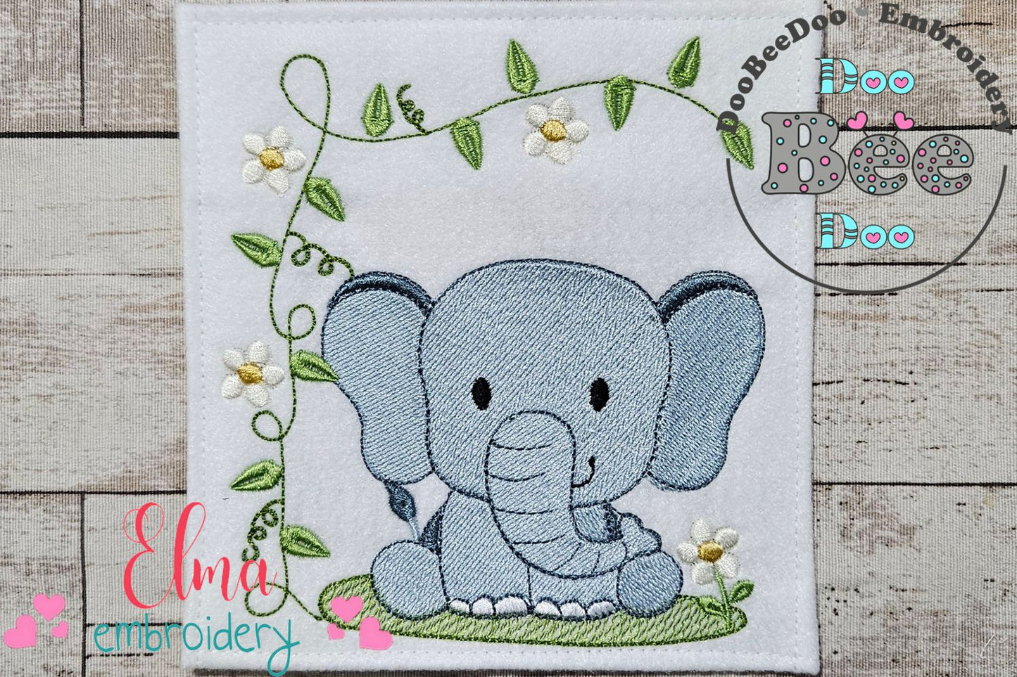 Safari Elephant Boy - Fill Stitch