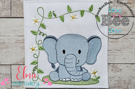 Safari Elephant Boy - Fill Stitch