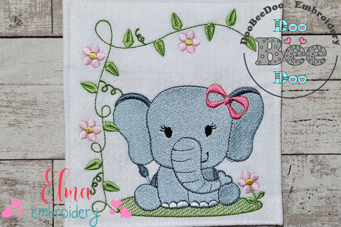 Safari Elephant Girl - Fill Stitch