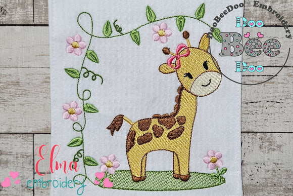 Safari Giraffe Girl - Fill Stitch