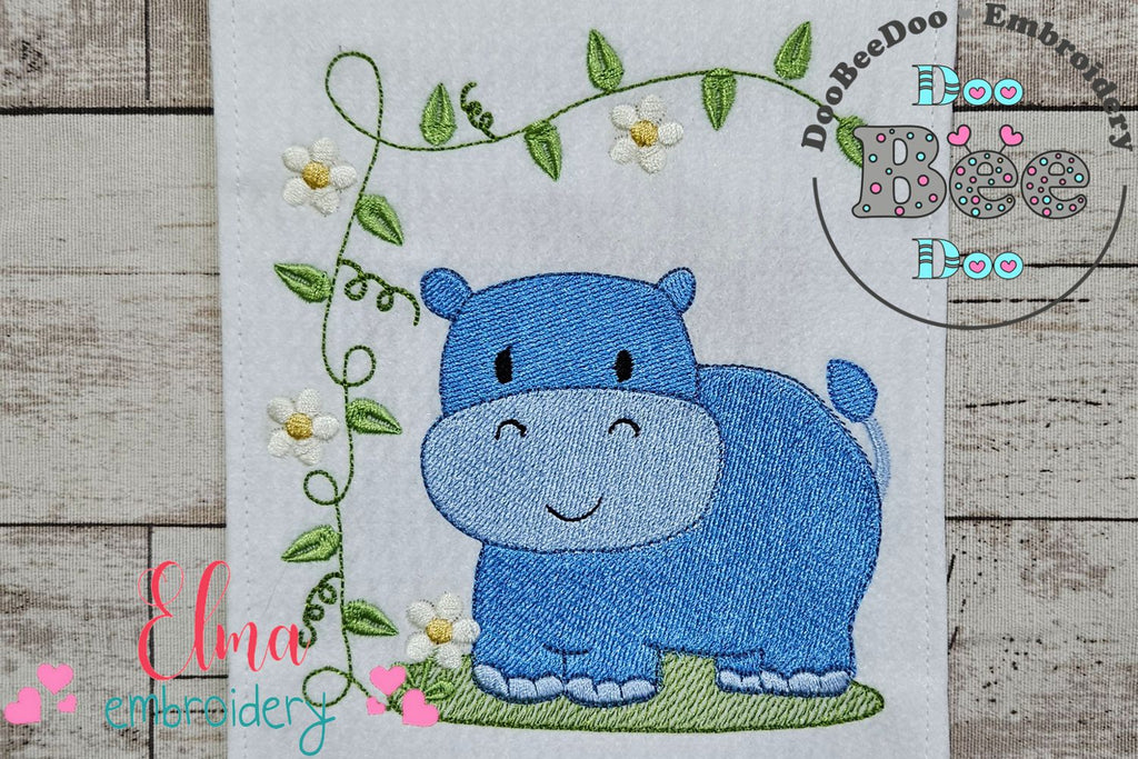 Safari Hippo Boy - Fill Stitch