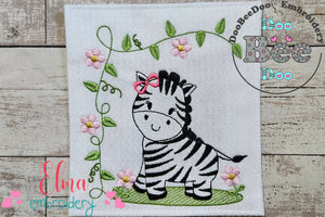 Safari Zebra Girl - Fill Stitch