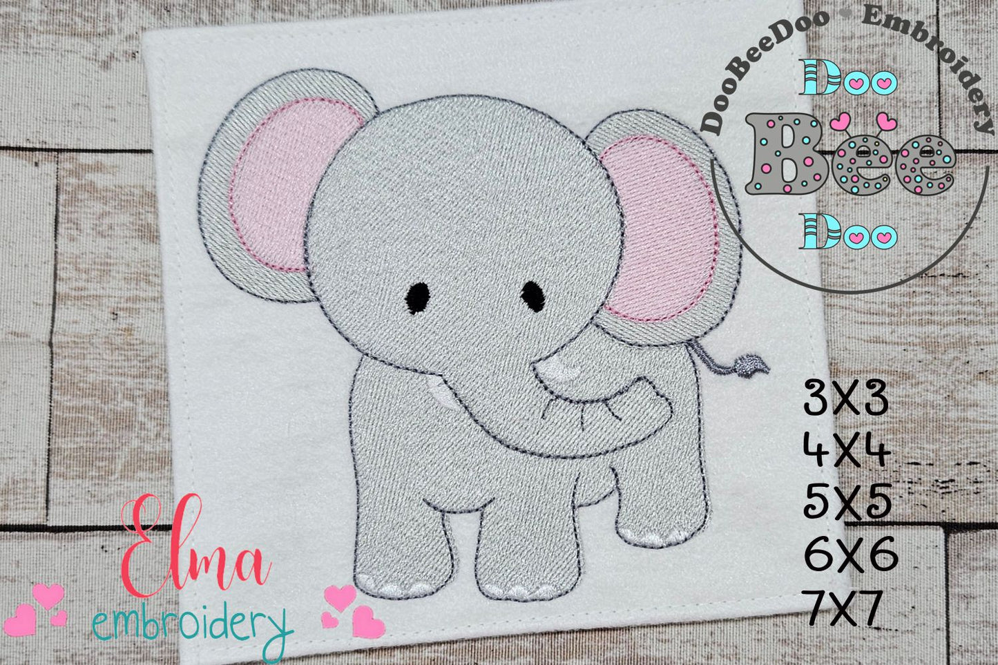 Safari Elephant Boy - Fill Stitch - Machine Embroidery Design