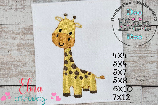 Safari Giraffe Boy - Fill Stitch - Machine Embroidery Design