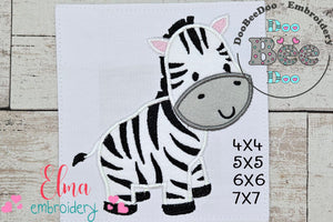 Safari Zebra Boy - Applique - Machine Embroidery Design