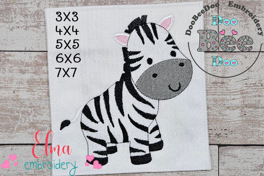 Safari Zebra Boy - Fill Stitch - Machine Embroidery Design