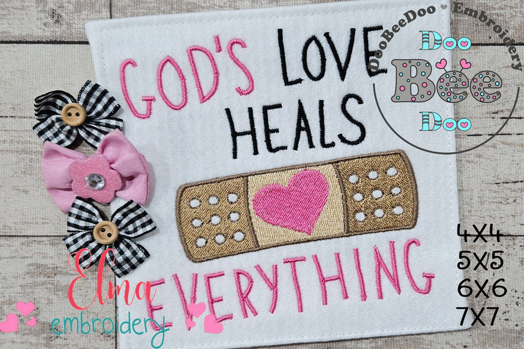 God's Love Heals Everything - Fill Stitch - Machine Embroidery Design