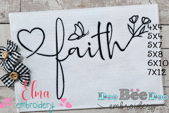 Faith - Fill Stitch - Machine Embroidery Design