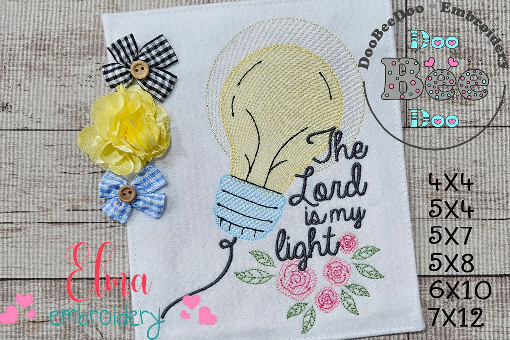 The Lord is my Light - Fill Stitch - Machine Embroidery Design