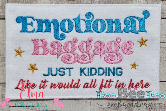 Emotional Baggage - Fill Stitch - Machine Embroidery Design