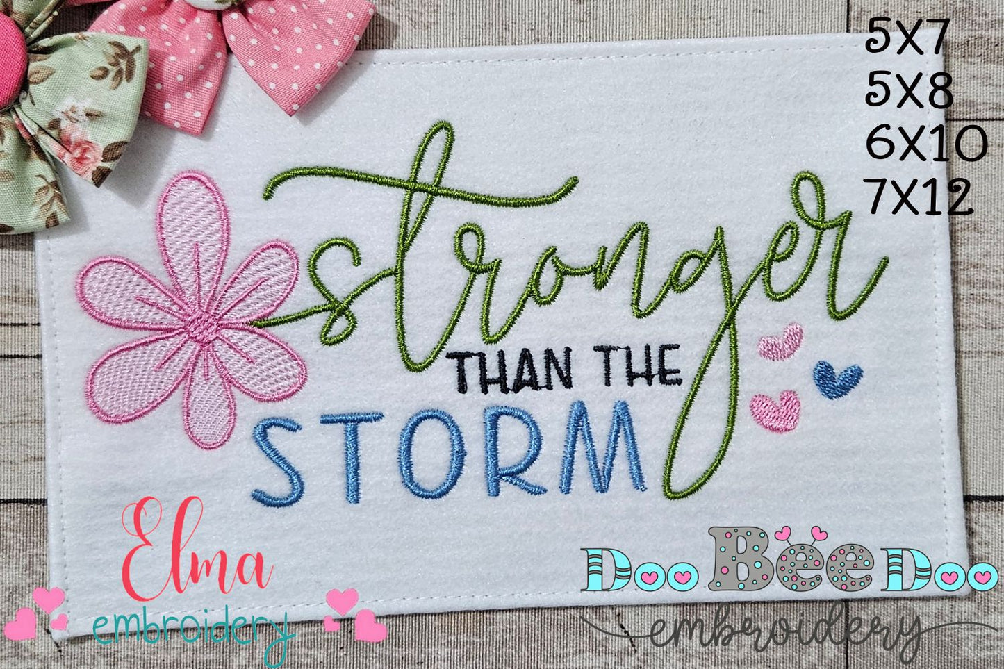Stronger Than the Storm Flower - Fill Stitch - Machine Embroidery Design