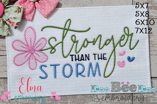 Stronger Than the Storm Flower - Fill Stitch - Machine Embroidery Design