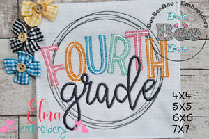 Fourth Grade Circle - Fill Stitch - Machine Embroidery Design