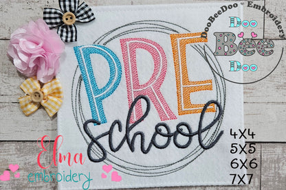 Pre School Circle - Fill Stitch - Machine Embroidery Design