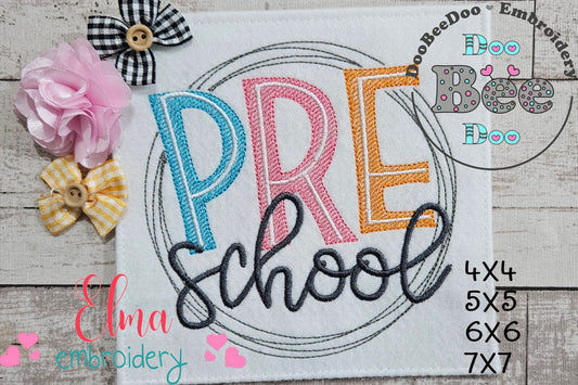 Pre School Circle - Fill Stitch - Machine Embroidery Design