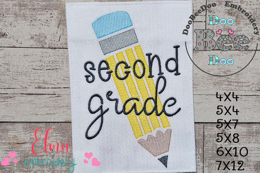 Second Grade Pencil - Rippled Stitch