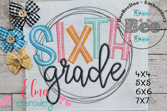 Sixth Grade Circle - Fill Stitch - Machine Embroidery Design