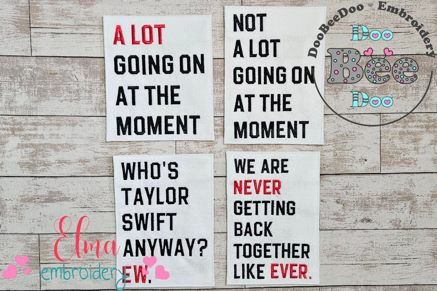 Taylor Swift Eras Tour - Fill Stitch - Set of 4 designs