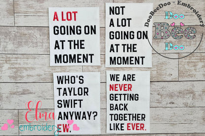Taylor Swift Eras Tour - Fill Stitch - Set of 4 designs