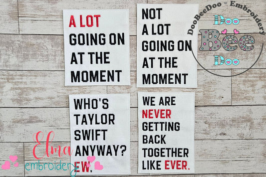 Taylor Swift Eras Tour - Fill Stitch - Set of 4 designs