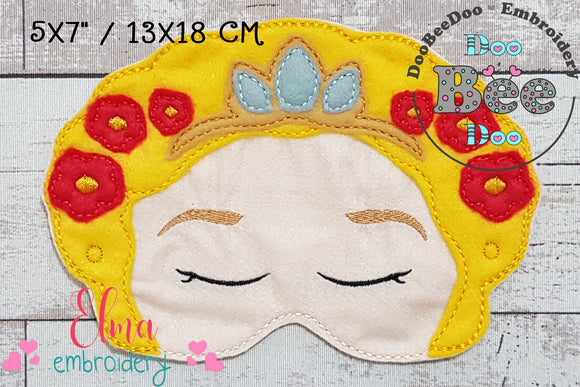 Princess Rapunzel Sleep Mask - Applique Embroidery