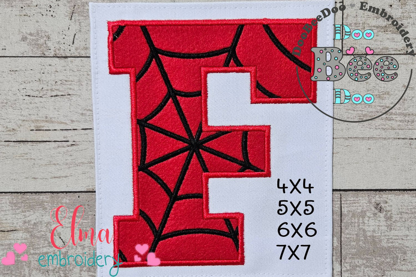 Monogram F Spider Web Letter F - Applique - Machine Embroidery Design