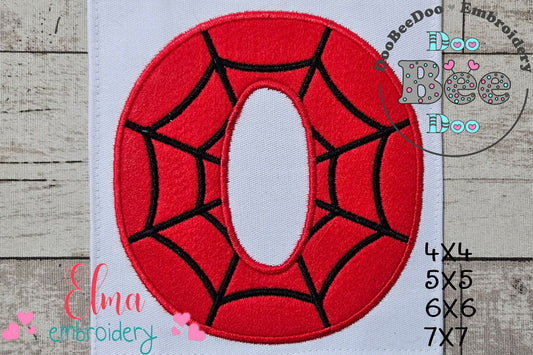 Monogram O Spider Web Letter O - Applique Machine Embroidery Design
