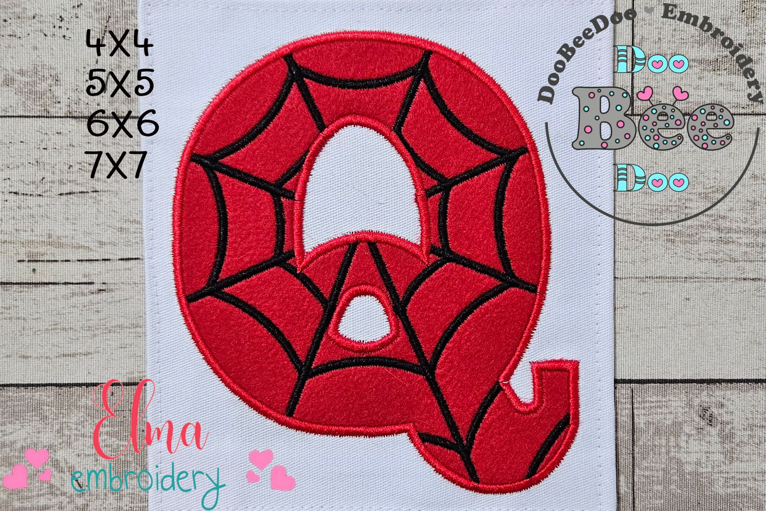 Spider Web Zig Zag Applique Machine Embroidery Design Spiders